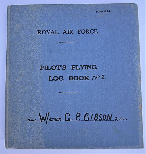 Wing Commander Guy Gibson D.F.C. RAF Pilot's Flying Log Book No2 - Click for the bigger picture