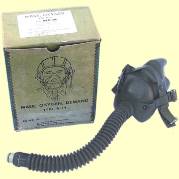 USAAF A-14 Oxygen Mask & Hose - Click for the bigger picture