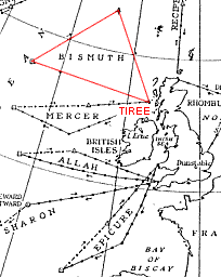 Map of weather patrol courses showing the Bismuth sector