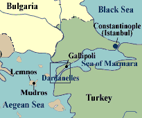 Map showing location of the Dardanelles - Click for the bigger picture