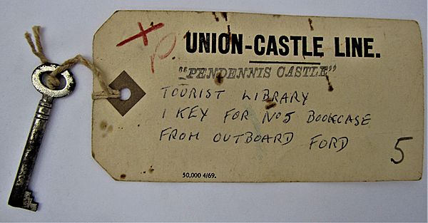 Original Library Key from 'RMS Pendennis Castle' - Click for the bigger picture