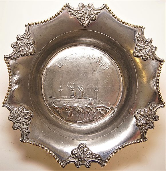USS Maine Commemorative Quadruple Plate Dish - Click for the bigger picture