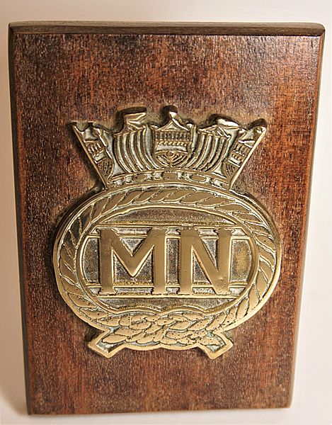 Brass Merchant Navy Desk Plaque - Click for the bigger picture