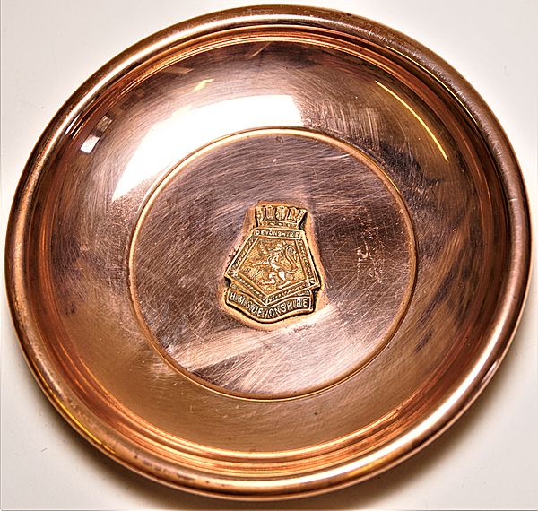HMS Devonshire Copper Ashtray - Click for the bigger picture