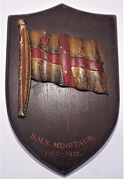 HMS Minotaur Vice Admiral's Pinnace Badge from a 'Dunkirk Little Ship' - Click for the bigger picture