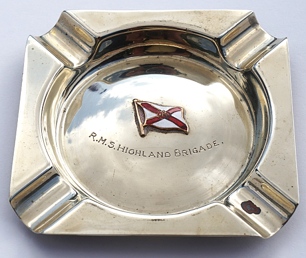 R. M. S. Highland Brigade Troopship Ashtray - Click for the bigger picture