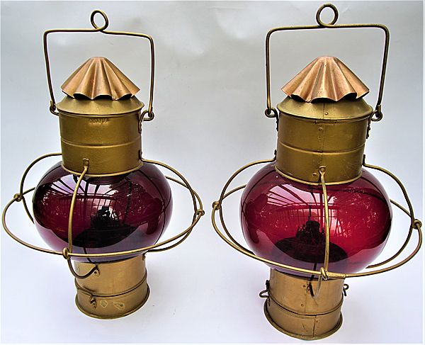 Pair of Original Ships 'Onion' Lamps - Click for the bigger picture
