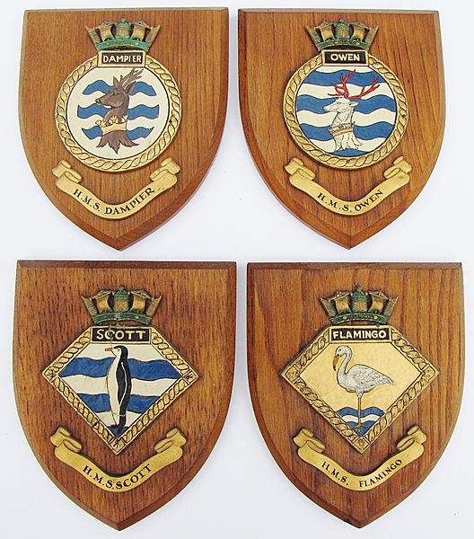 Set of Royal Navy Ships plaques - Click for the bigger picture