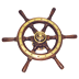 Ship's Teak Wheel - Click for the bigger picture