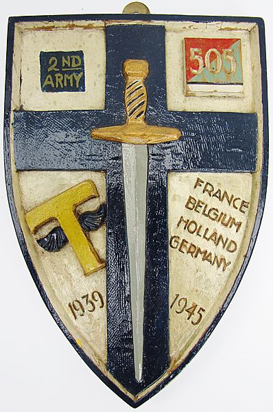British 2nd Army WWII Trench Art Shield - Click for the bigger picture